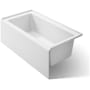 Kohler Underscore 60" Acrylic Soaking Bathtub for Three Wall Alcove Installation with Right Drain, Integral Apron and Flange - Overflow Not Included White