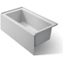Kohler Underscore 60" Acrylic Soaking Bathtub for Three Wall Alcove Installation with Right Drain, Integral Apron and Flange - Overflow Not Included Ice Grey