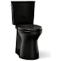 Kohler Irvine Comfort Height Two-Piece Elongated 1.28 GPF Toilet with Skirted Trapway, Revolution 360 and AquaPiston Flushing Technologies and Left-Hand Trip Lever Black Black