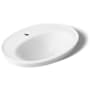 Kohler Serif 16-7/8" Drop In Bathroom Sink with 1 Hole Drilled and Overflow White