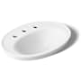 Kohler Serif 16-7/8" Drop In Bathroom Sink with 3 Holes Drilled and Overflow White