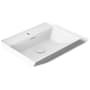 Kohler Brazn 23" Rectangular Vitreous China Vessel Bathroom Sink with Overflow and Single Faucet Hole White