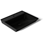 Kohler Brazn 23" Rectangular Vitreous China Vessel Bathroom Sink with Overflow and Single Faucet Hole Honed Black
