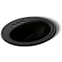 Kohler Pennington 20-1/4" Drop In Bathroom Sink with 3 Holes Drilled and Overflow Black Black