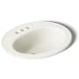 Kohler Pennington 20-1/4" Drop In Bathroom Sink with 3 Holes Drilled and Overflow Biscuit