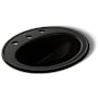 Kohler Pennington 16" Drop In Bathroom Sink with 3 Holes Drilled and Overflow Black Black