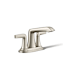 Kohler Tempered 1.2 GPM Centerset Bathroom Faucet with Pop-Up Drain Assembly Vibrant Brushed Nickel