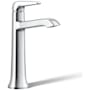 Kohler Tempered 1.2 GPM Single Hole Vessel Bathroom Faucet with Pop-Up Drain Assembly Polished Chrome