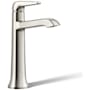 Kohler Tempered 1.2 GPM Single Hole Vessel Bathroom Faucet with Pop-Up Drain Assembly Vibrant Polished Nickel