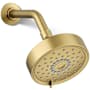Kohler Purist 1.75 GPM Multi Function Shower Head with MasterClean and Katalyst Air-Induction Spray Technology Vibrant Brushed Moderne Brass