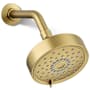 Kohler Purist 1.75 GPM Multi Function Shower Head with MasterClean and Katalyst Air-Induction Spray Technology Vibrant Brushed Moderne Brass