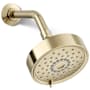 Kohler Purist 1.75 GPM Multi Function Shower Head with MasterClean and Katalyst Air-Induction Spray Technology Vibrant French Gold