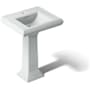 Kohler Memoirs Classic 24" Pedestal Bathroom Sink with Single Faucet Hole Ice Grey