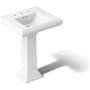 Kohler Memoirs Classic 24" Fireclay Pedestal Bathroom Sink with 8" Widespread Faucet Holes White