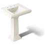 Kohler Memoirs Classic 24" Fireclay Pedestal Bathroom Sink with 8" Widespread Faucet Holes Biscuit