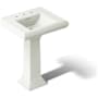 Kohler Memoirs Classic 24" Fireclay Pedestal Bathroom Sink with 8" Widespread Faucet Holes Dune