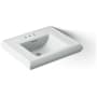 Kohler Memoirs Classic 24" Fireclay Pedestal Bathroom Sink with 3 Holes Drilled and Overflow Ice Grey