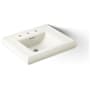 Kohler Memoirs Classic 24" Fireclay Pedestal Bathroom Sink with 3 Holes Drilled and Overflow Biscuit