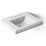 Kohler Memoirs Classic 27" Fireclay Pedestal Bathroom Sink with 3 Holes Drilled and Overflow Ice Grey