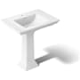 Kohler Memoirs pedestal lavatory with single-hole faucet drilling White