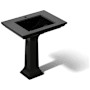 Kohler Memoirs pedestal lavatory with single-hole faucet drilling Black
