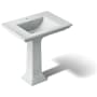 Kohler Memoirs pedestal lavatory with single-hole faucet drilling Ice Grey