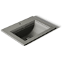 Kohler Memoirs Stately 17" Drop In Bathroom Sink with 1 Hole Drilled and Overflow Thunder Grey