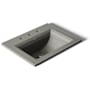 Kohler Memoirs Stately 17" Drop In Bathroom Sink with 3 Holes Drilled and Overflow Thunder Grey