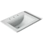 Kohler Memoirs Stately 17" Drop In Bathroom Sink with 3 Holes Drilled and Overflow Ice Grey