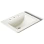 Kohler Memoirs Stately 17" Drop In Bathroom Sink with 3 Holes Drilled and Overflow Biscuit