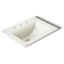 Kohler Memoirs Stately 17" Drop In Bathroom Sink with 3 Holes Drilled and Overflow Biscuit