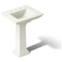 Kohler Memoirs 24" Pedestal Fireclay Bathroom Sink with 3 Faucet Holes Drilled and Overflow Biscuit