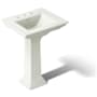 Kohler Memoirs 24" Pedestal Fireclay Bathroom Sink with 3 Faucet Holes Drilled and Overflow Dune