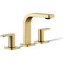 Kohler Parallel 1.2 GPM Widespread Bathroom Faucet with Pop-Up Drain Assembly Vibrant Brushed Moderne Brass