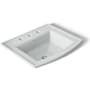 Kohler Archer 22-5/8" Drop In Bathroom Sink with 3 Holes Drilled and Overflow Ice Grey