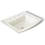 Kohler Archer 22-5/8" Drop In Bathroom Sink with 3 Holes Drilled and Overflow Biscuit