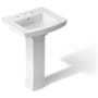 Kohler 24" Widespread Vitreous China Pedestal Bathroom Sink with 3 Pre Drilled Faucet Holes from the Archer Collection White