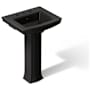 Kohler 24" Widespread Vitreous China Pedestal Bathroom Sink with 3 Pre Drilled Faucet Holes from the Archer Collection Black