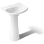 Kohler Cimarron 22-3//4" Pedestal Lavatory Sink with One Hole Drilled and Overflow White
