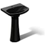 Kohler Cimarron 22-3//4" Pedestal Lavatory Sink with One Hole Drilled and Overflow Black