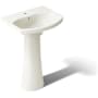 Kohler Cimarron 22-3//4" Pedestal Lavatory Sink with One Hole Drilled and Overflow Biscuit