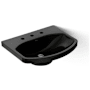 Kohler Cimarron 21" Pedestal Bathroom Sink with 3 Holes Drilled and Overflow Black