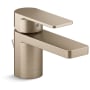 Kohler Parallel 0.5 GPM Single Hole Bathroom Faucet with Pop-Up Drain Assembly Vibrant Brushed Bronze