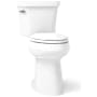 Kohler Highline Tall 1.28 GPF Two Piece Elongated Extra Tall Height (2" higher than Comfort Height) Toilet with Left Hand Lever - Less Seat White