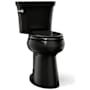 Kohler Highline Tall 1.28 GPF Two Piece Elongated Extra Tall Height (2" higher than Comfort Height) Toilet with Left Hand Lever - Less Seat Black Black