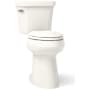 Kohler Highline Tall 1.28 GPF Two Piece Elongated Extra Tall Height (2" higher than Comfort Height) Toilet with Left Hand Lever - Less Seat Biscuit