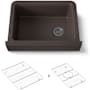 Kohler Cairn 29-3/4" Undermount Single Bowl Farmhouse Neoroc Composite Kitchen Sink with Two-Piece Sink Rack and Towel Hook Matte Brown