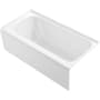 Kohler Avec 60" Three Wall Alcove Acrylic Soaking Tub with Right Drain White