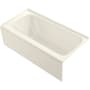 Kohler Avec 60" Three Wall Alcove Acrylic Soaking Tub with Right Drain Biscuit