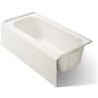 Kohler Avec 60" Three Wall Alcove Acrylic Soaking Tub with Right Drain Biscuit